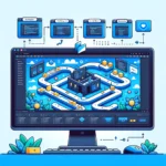 DALL·E 2024 05 18 12.51.38 A detailed illustration showing Flutters build and render process with arrows and labels explaining each step displayed on a monitor
