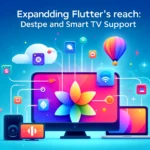 DALL·E 2024 06 05 02.41.10 A feature image for a blog titled Expanding Flutters Reach Desktop and Smart TV Support. The image should include the Flutter logo icons represen