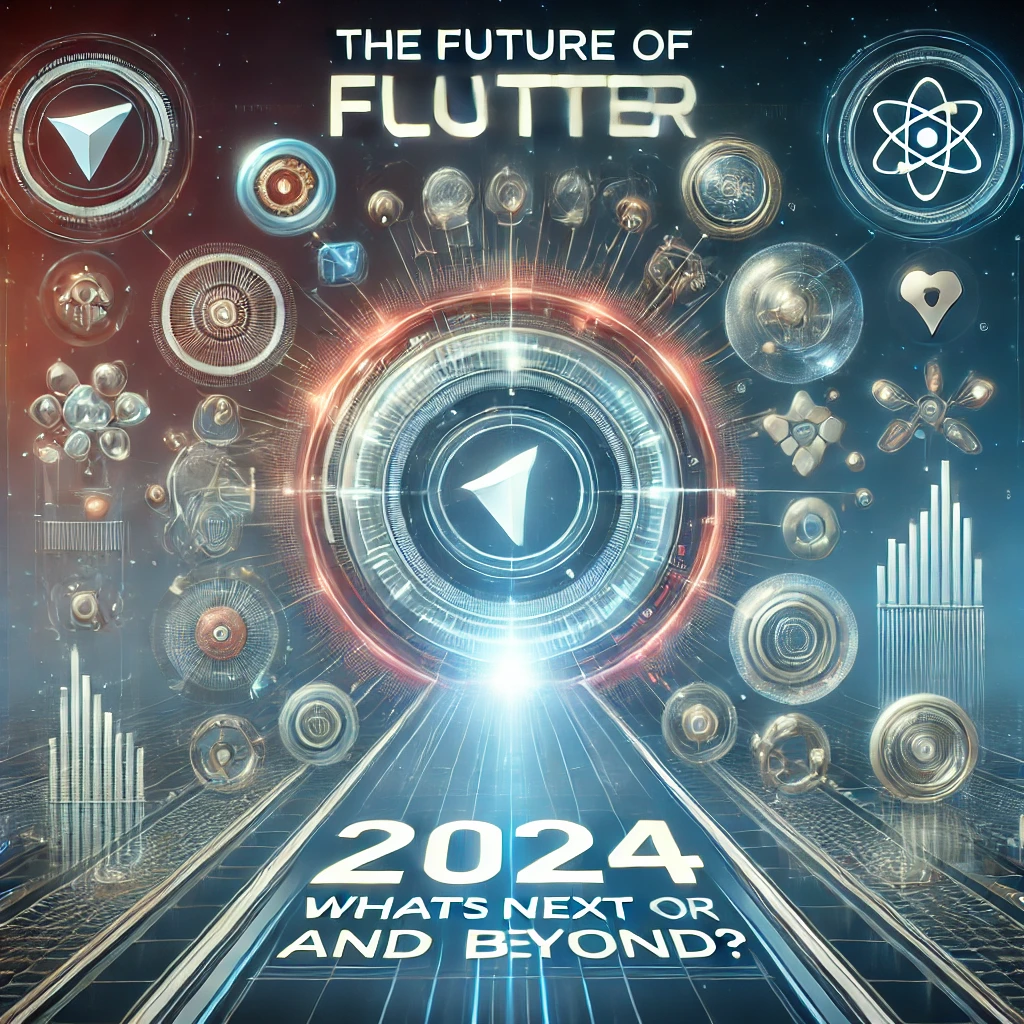 DALL·E 2025 02 09 01.52.36 A feature image for a blog titled The Future of Flutter Whats Next for 2024 and Beyond . The image should include the Flutter logo futuristic vis